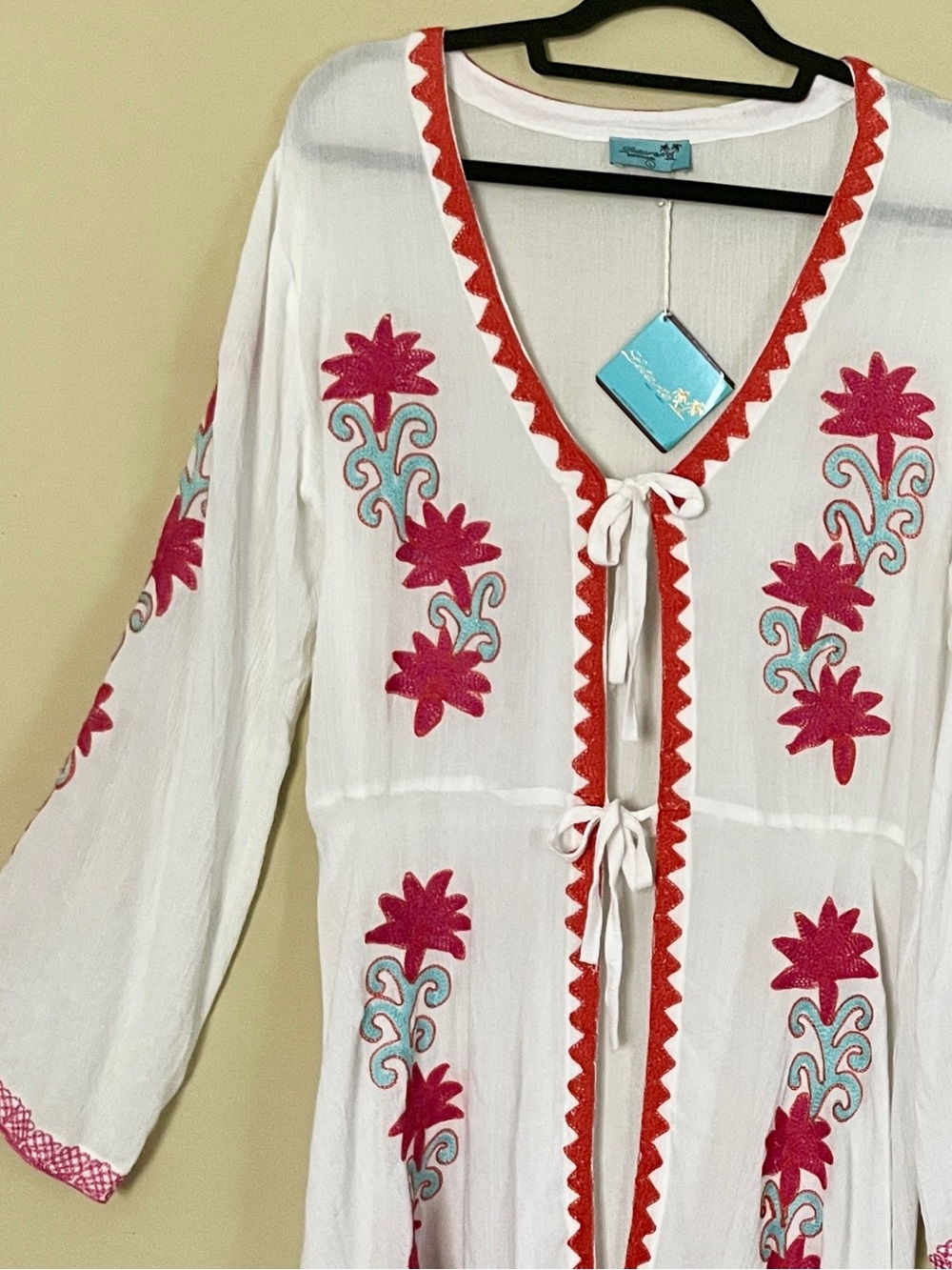Letarte | Tie Front Swing Coat Beach Coverup w/Bell Sleeves, Sz L ♥ NWT